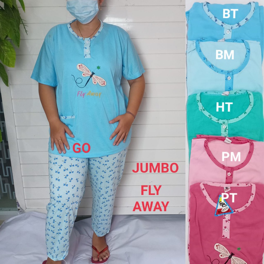 gof BOBO BABYDOLL CP JUMBO Dewasa Setelan Baju Tidur Busui Celana Panjang Lengan Pendek Piyama