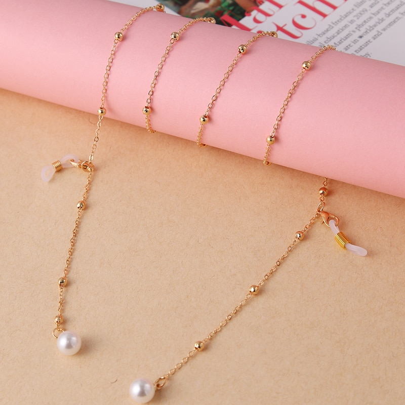 Fashion Pearl Pendant Mask Glasses Chains Lanyards For Women Eyeglasses Cord Lanyard Neck Strap Lanyard Necklace Jewelry