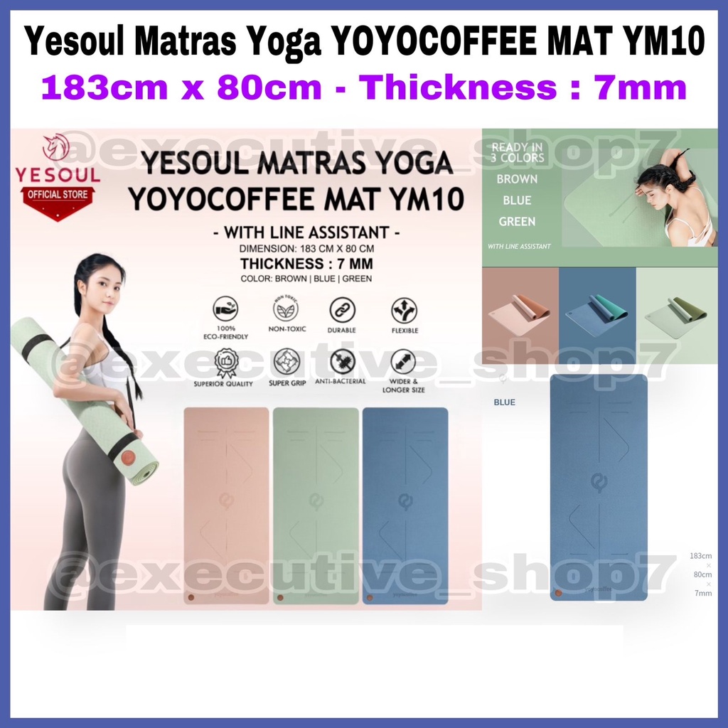 Yesoul Matras Yoga YOYOCOFFEE MAT YM10 183cm × 80cm - Thickness : 7mm