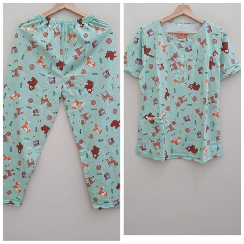 Babydoll Lily White Baju tidur Piyama CP lilywhite all size busui friendly setelan celana panjang
