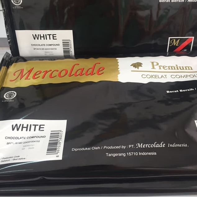 Mercolade Premium Dark Coklat Compound / dcc cooking chocolate coklat - MERCOLADE WHITE