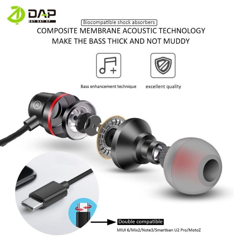 Headset DAP DH-F17 TYPE-C Handsfree DAP DH-F17 TYPE C Earphone DAP DH-F17 TIPE-C ORIGINAL