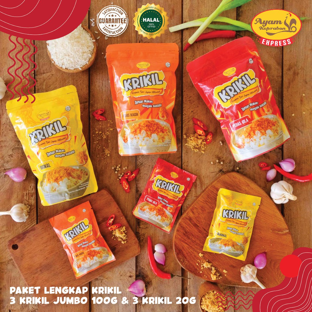 

KRIKIL - Paket Hemat Lengkap Kremesan Ayam Keprabon (3 Krikil Jumbo & 3 Krikil Kecil) Cemilan Instan Makanan Camilan Siap Saji