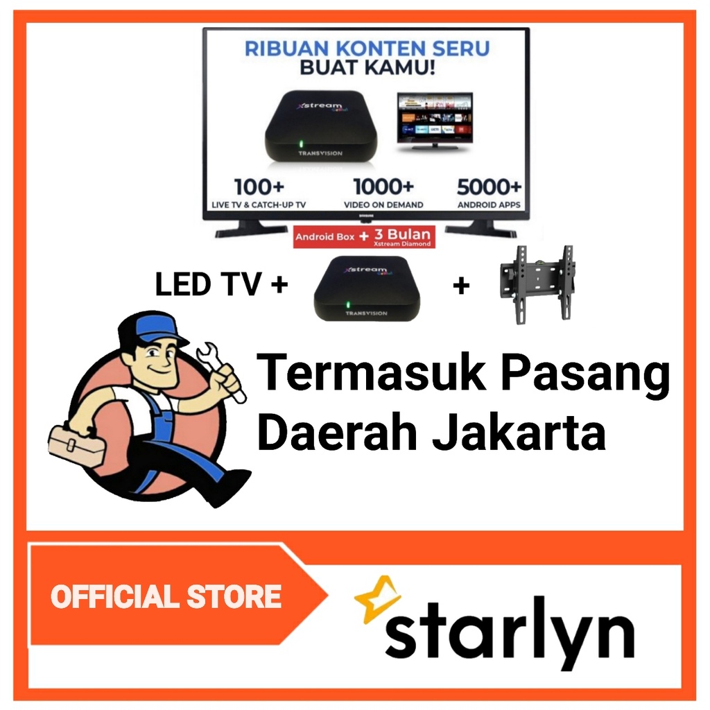 SAMSUNG LED DIGITAL TV Smart Android Box Ram 2GB [32 Inch] 32T4001-PASANG JAKARTA