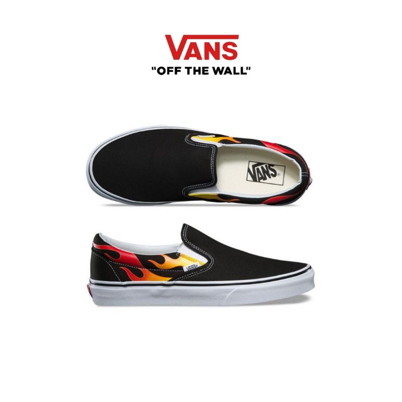 Vans Slip On Flame Pack Black White Original