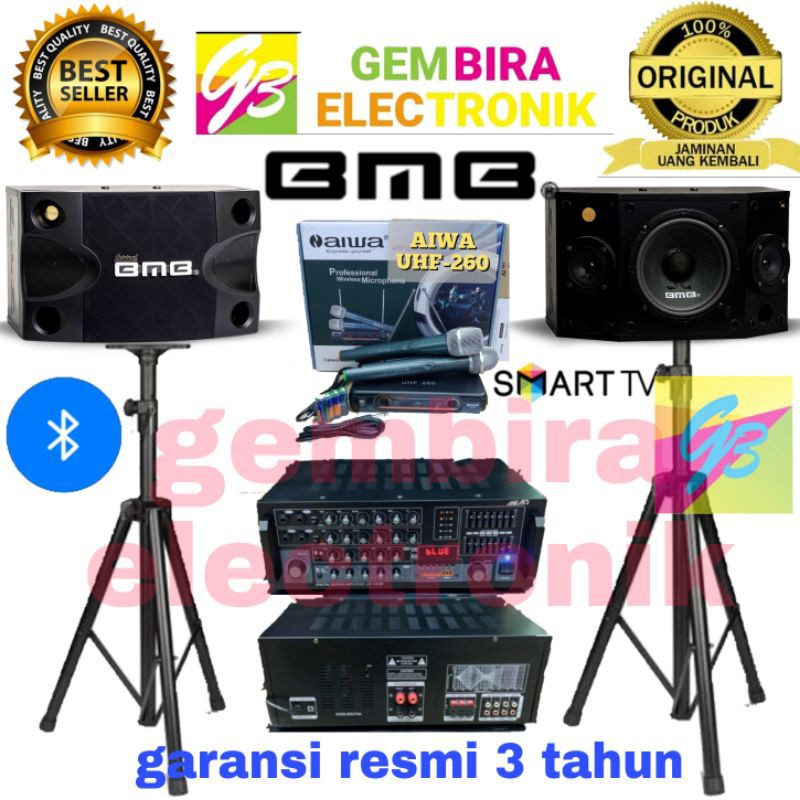 Jual Paket Karaoke speaker BMB bluetooth amplifier profesional Original