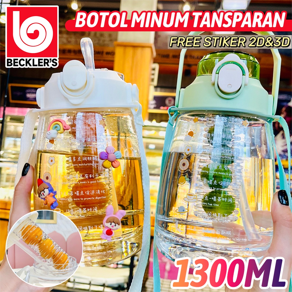 Beckler's FREE Stiker Botol Minum Gemoy Bening 1300ML Motivasi Lucu Gemoy