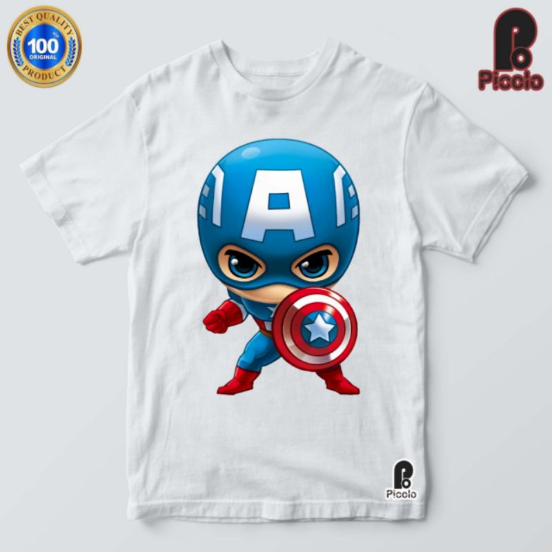 BAJU KAOS ANAK CAPTEN AMERIKA MARVELBAHAN PREMIUM