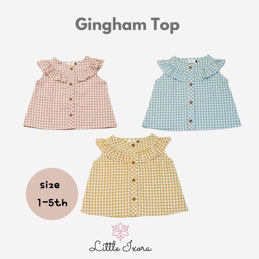 Gingham Top - Atasan anak/ blouse anak  perempuan 1-5th LITTLE IXORA