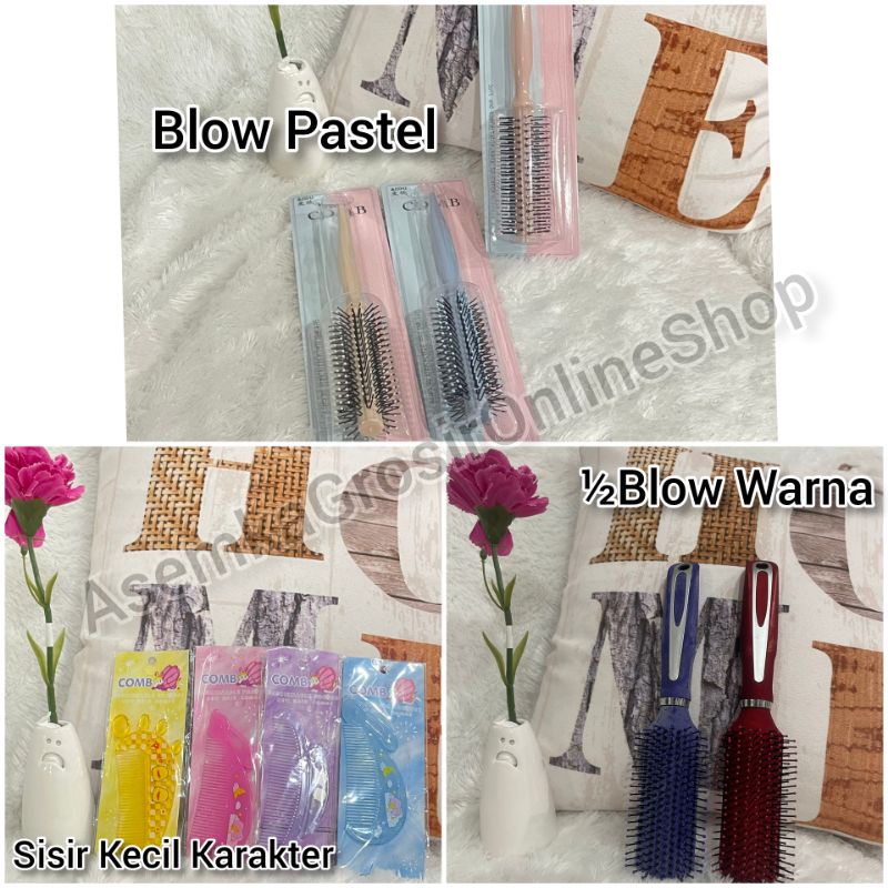 Aneka Sisir Blow Rambut ½ Blow Polos Karakter Pastel