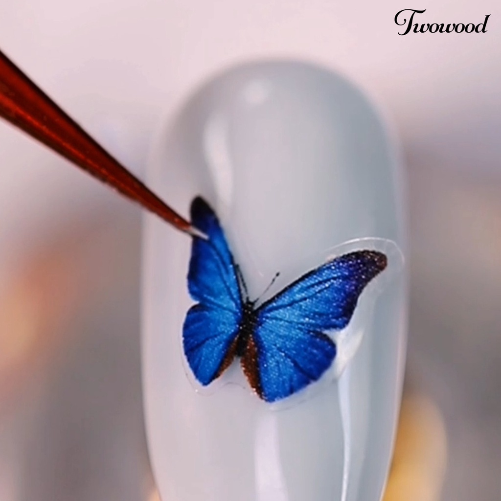 Twowood Stiker Kuku 3D Motif Bunga / Kupu-Kupu Untuk Dekorasi Nail Art DIY