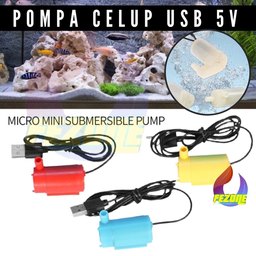 Pompa Air Celup Mikro USB Warna DC 5V FEZONE