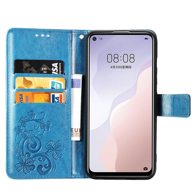 Flip Case Dompet Kulit Pu Dengan Bumper Untuk Huawei P40 Lite 5g P40 Lite 5g Nova 7 Se Funda Book 6.5 &quot;