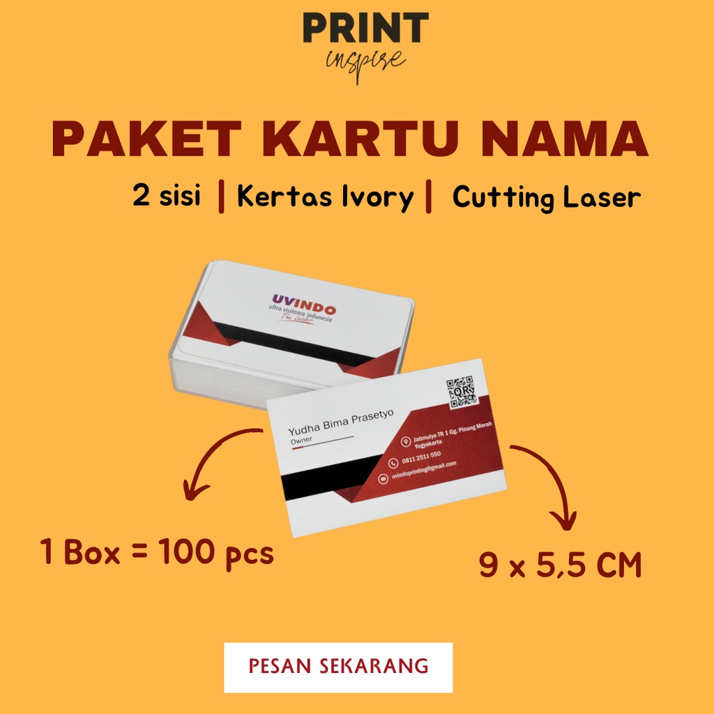 

Kartu Nama IVORY 310gsm 2 Sisi (FREE BOX)