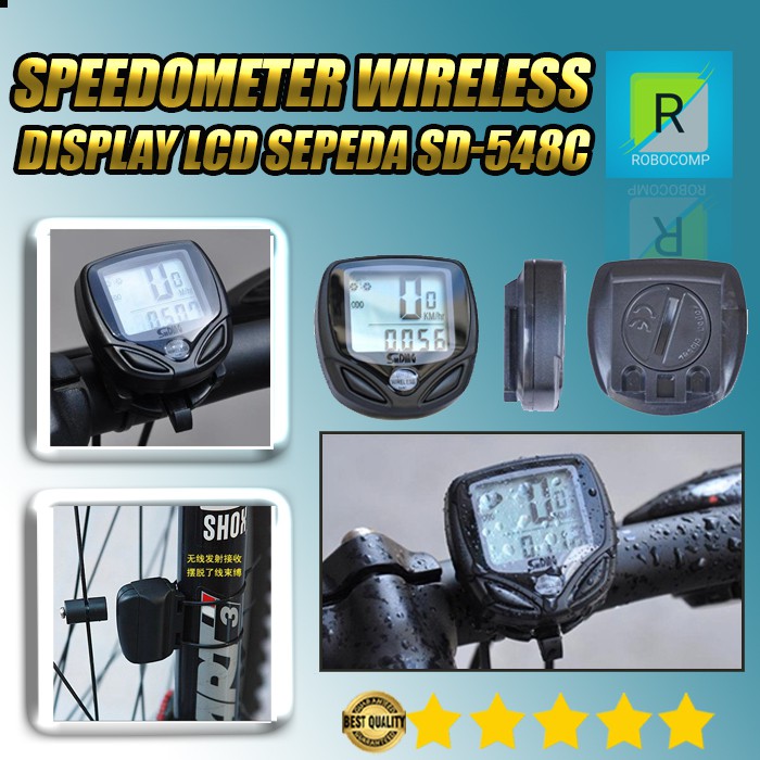 Speedometer Wireless Display LCD Sepeda  SD-548C - Black