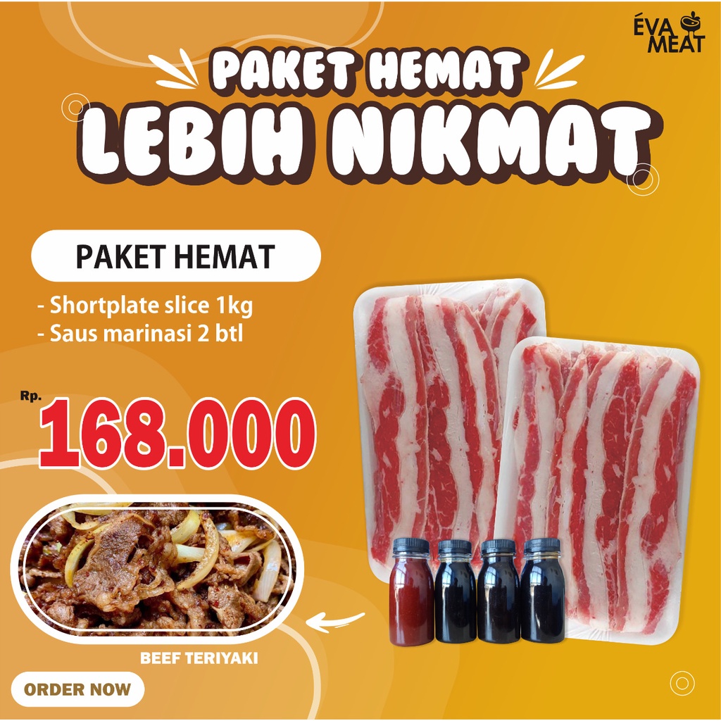 

paket shortplate slice 1 kg + 2 bumbu / paket BBQ / paket shortplate slice bumbu / paket hemat