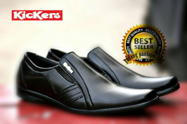 Sepatu Kerja Pria Murah Kickers Pantofel Swedian Leather Terbaru Formal Hitam Kantor Pesta