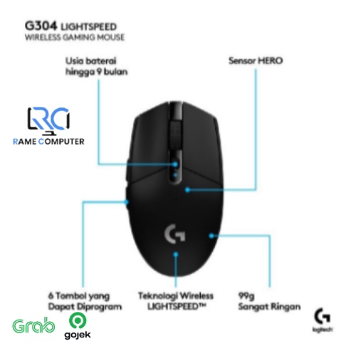 Logitech G304 Lightspeed Mouse Gaming Wireless Sensor 12K DPI