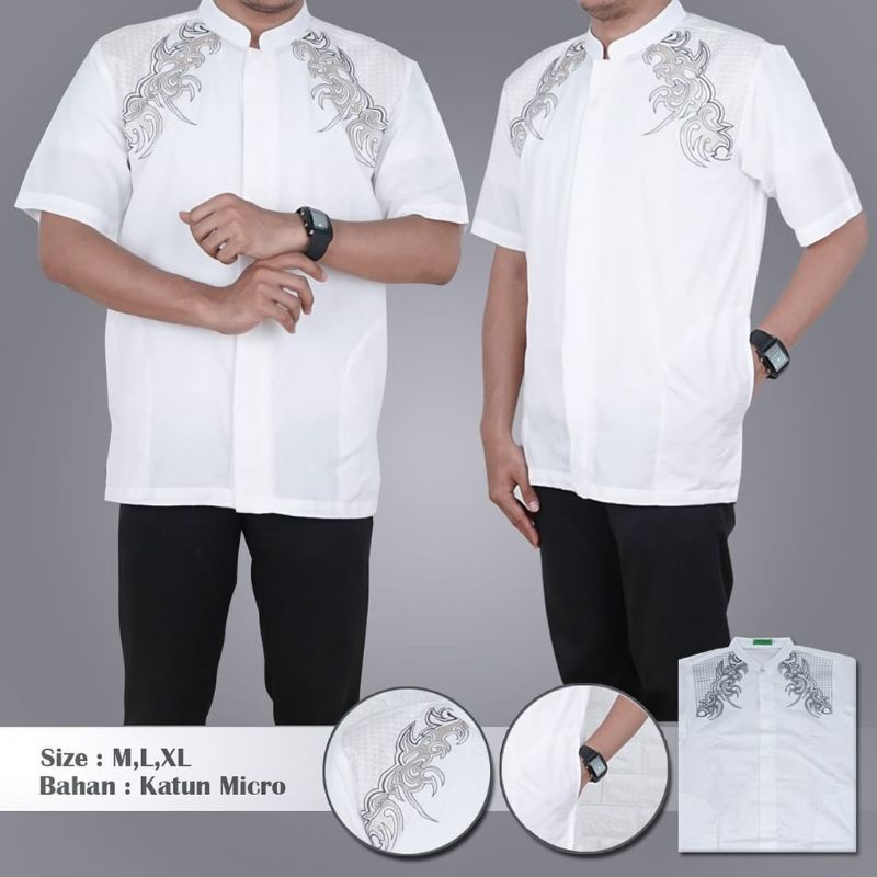 baju Koko dewasa katun mikro lengan pendek terlaris