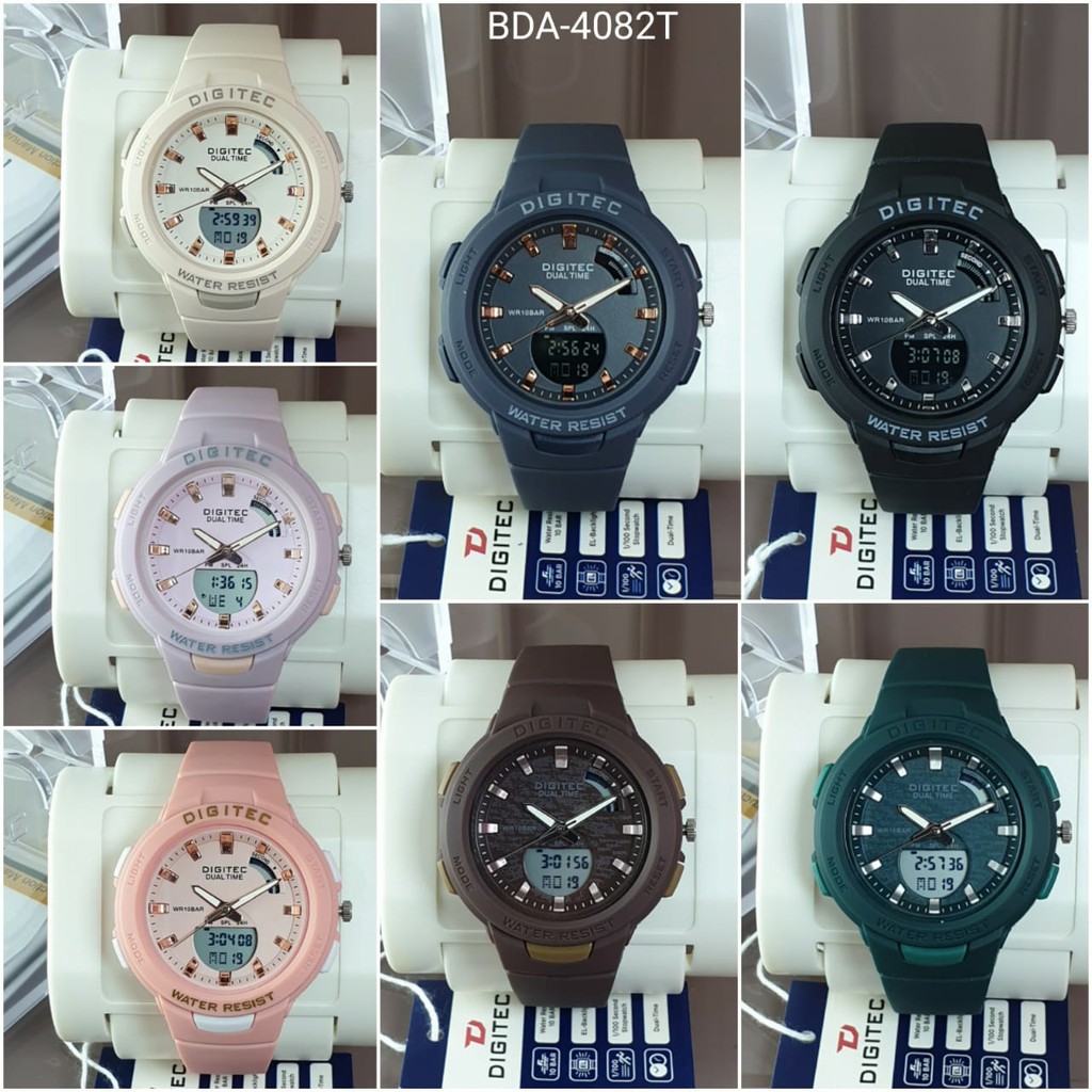 Digitec DG-3082T Jam Tangan Wanita Dual Time Original Rubber Strap