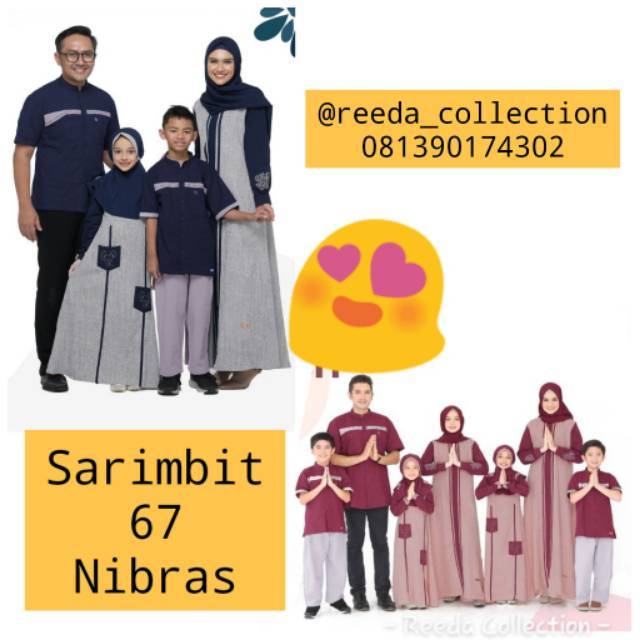 Sarimbit keluarga couple family lebaran 2020  Nibras 67 maroon dan navy