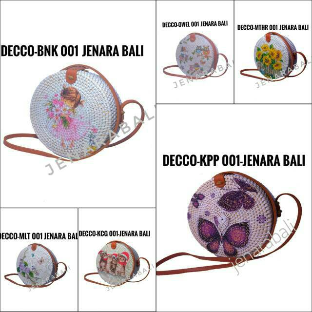 

Tas Rotan Ate Ate Lukis Warna Motif Deco Decoupage Angsa Bunga Matahari Mawar