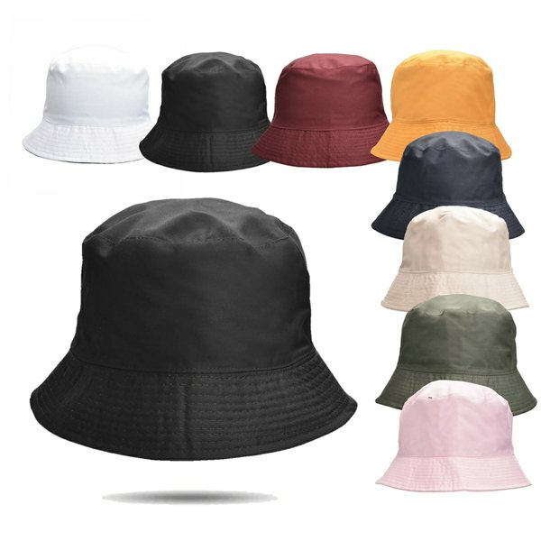 Topi Bucket Hat Pria Wanita Dewasa Polos Unisex Pantai Bulak Balik Termurah