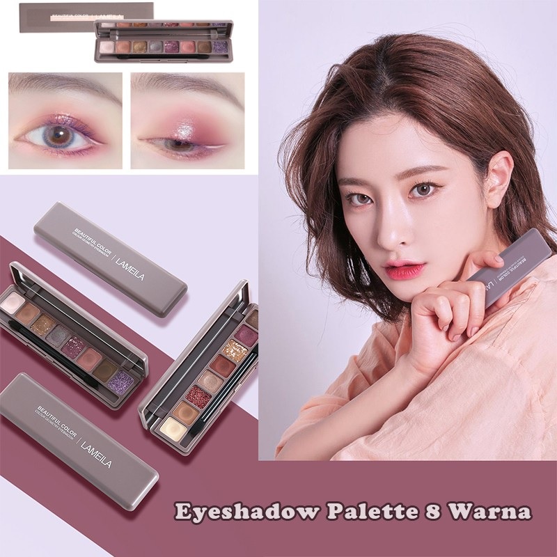 Lameila Eyeshadow Pallete 9 Warna Matte and Glitter