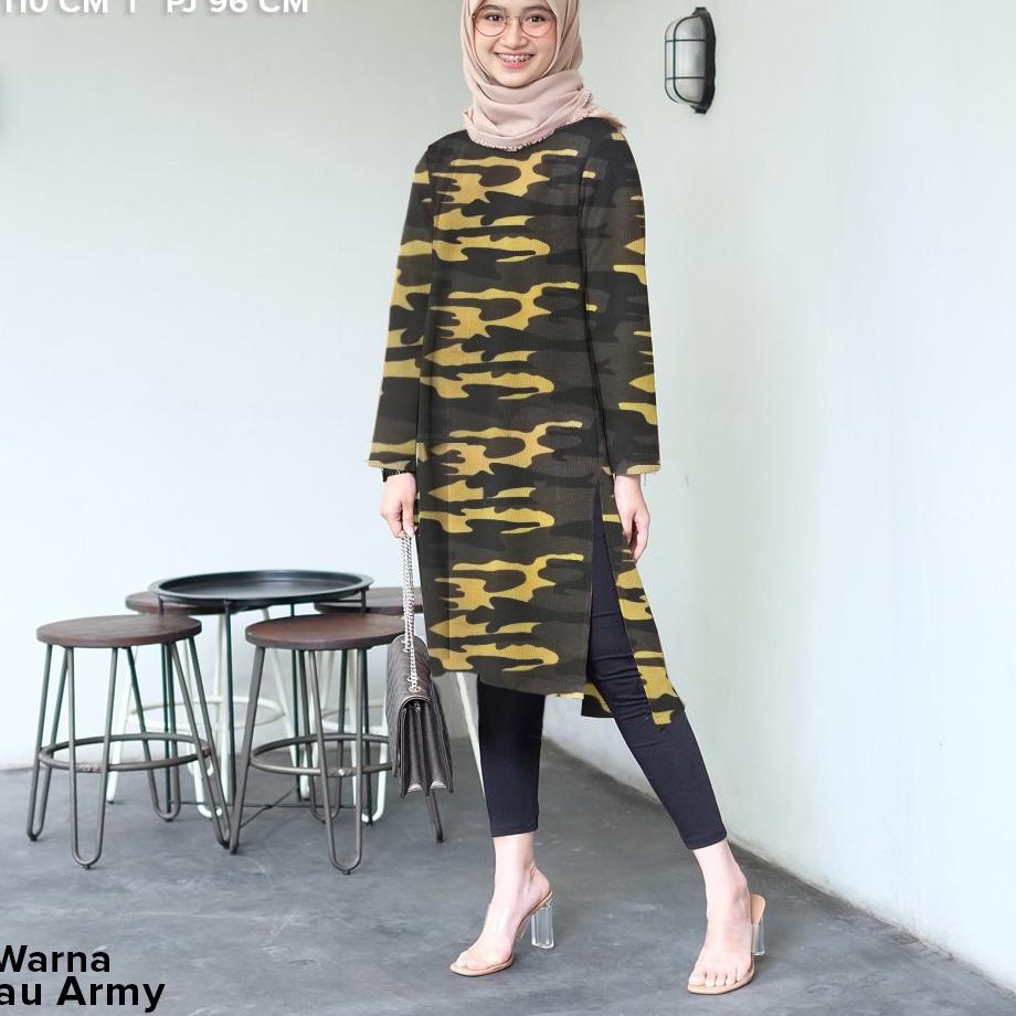 Special Price.. Tunik Loreng Army Lengan Panjang SIze XL