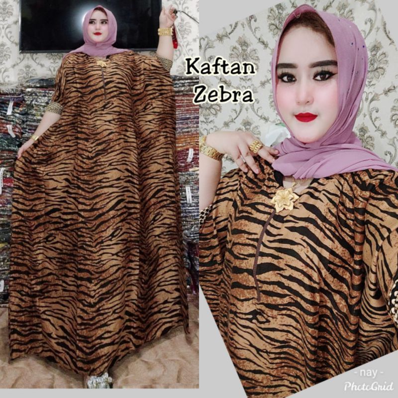 GAMIS INDIA KAFTAN ZEBRA GOLDEN MEWAH