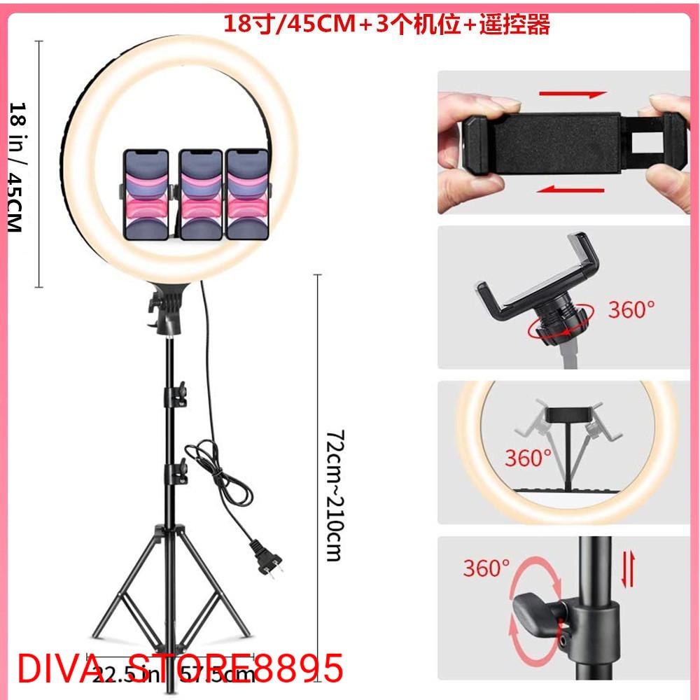 Ringlight 45cm + Light Stand Tripod 2.1 Meter Make Up Live Streaming Ringlight jumbo 45 cm F450 NEW produk