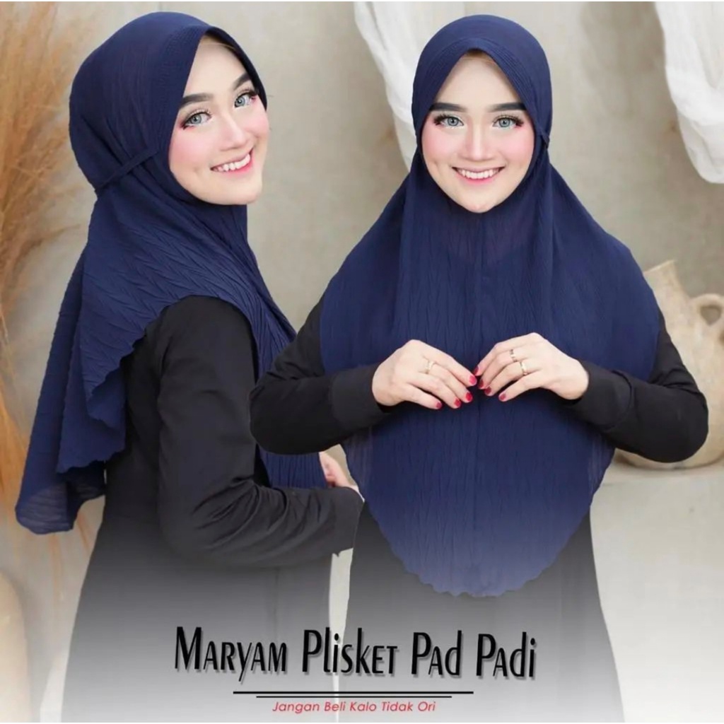 Bergo Pad Plisket Padi / Bergo Tali Pad Padi / HIjab Instan Tali Padi