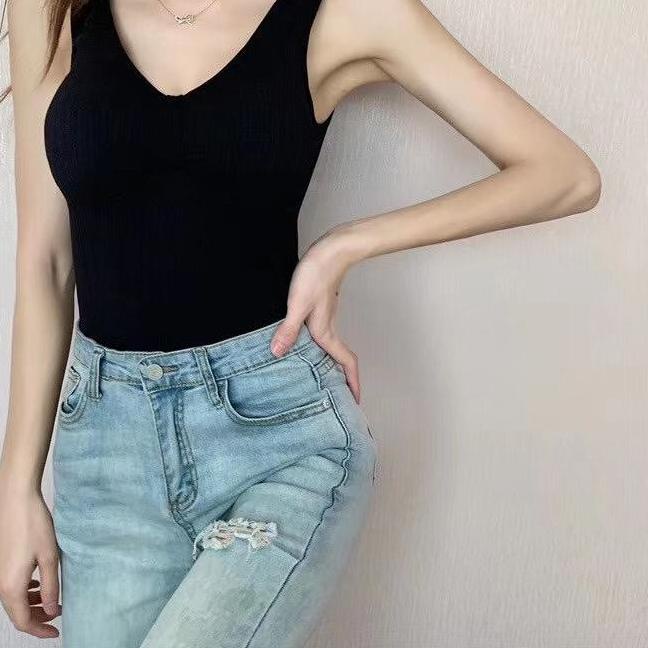 Tank Top Bra Pakaian Dalaman Wanita TankTop Panjang dengan Busa