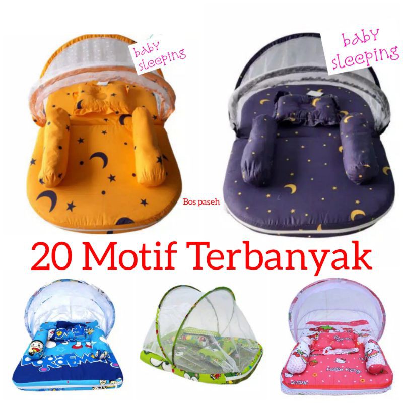 Kasur Kelambu Bayi Set Bantal Guling PREMIUM / Kasur Lipat ...