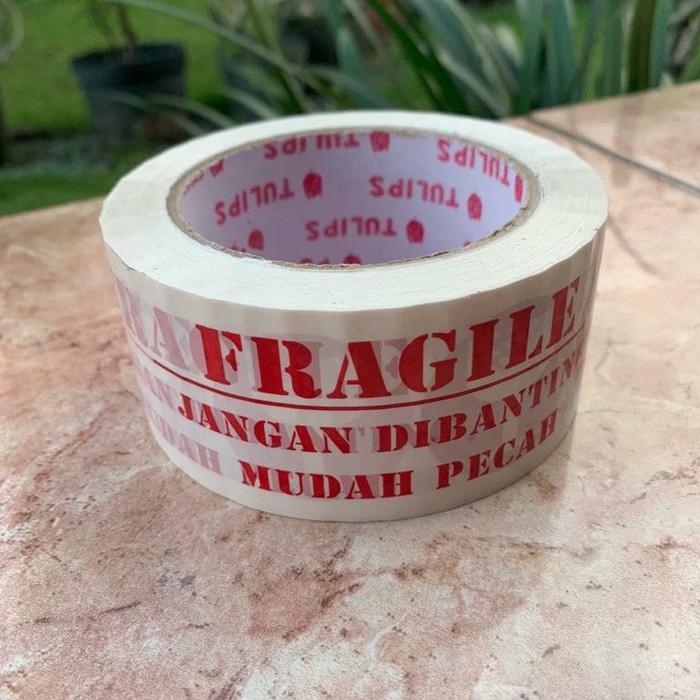 

Promo Lakban / Plakban Tulips Tape Fragile 2inch (48mm x 90 yards) Promo