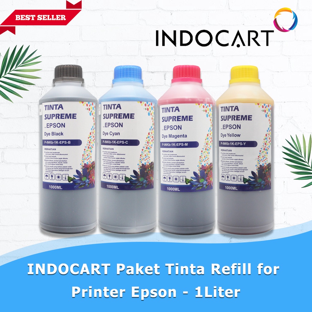 INDOCART Paket Tinta Refill utk Printer HP Brother Canon Epson-1Liter