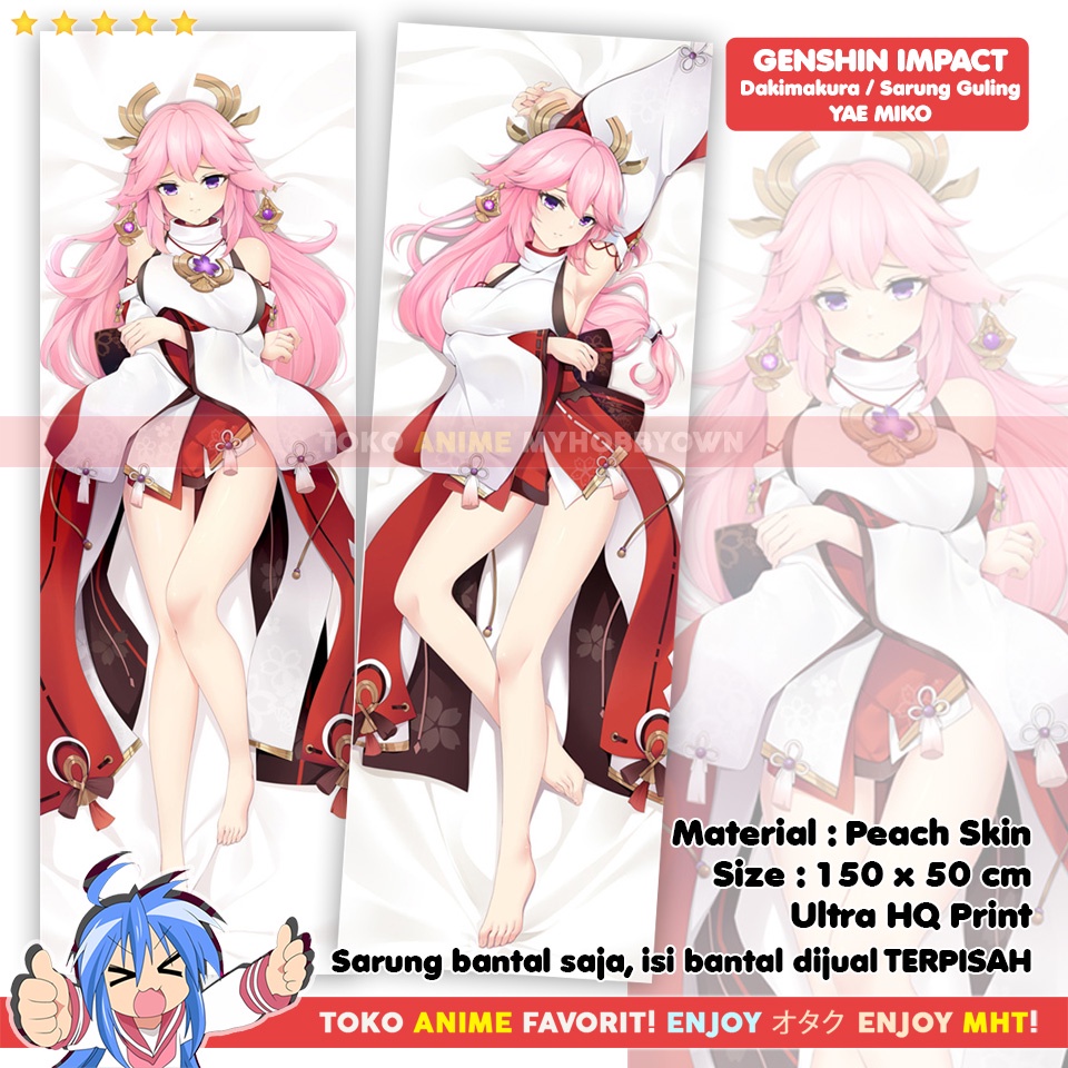 Sarung Bantal Anime Dakimakura Genshin Impact : Yae Miko Waifu