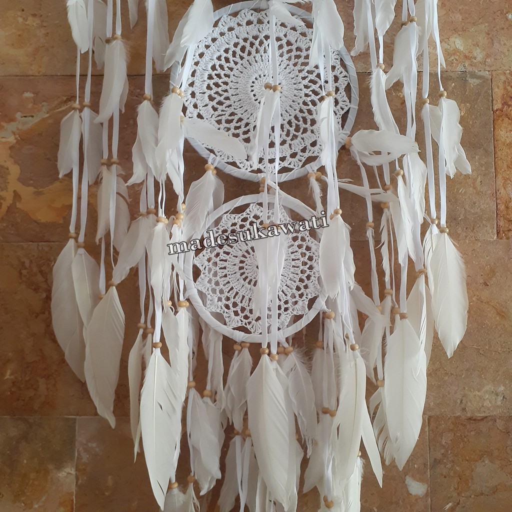 Dream catcher sulam bali tingkat 3 diameter 42cm panjang 123cm