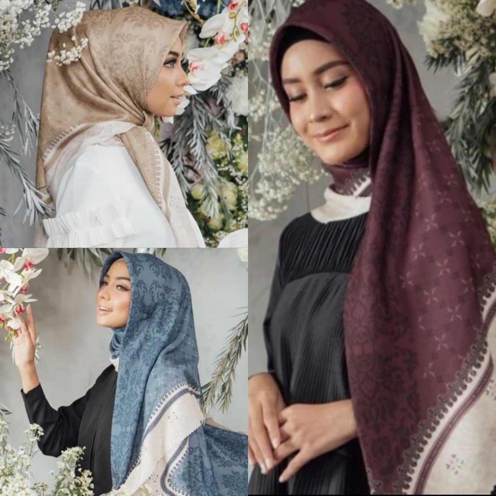 Diskon!! Kerudung Jumbo Ukuran 130 x 130 Angkrek Series Jilbab Segiempat Khimar Jumbo Hijab Syar&quot;i Motif