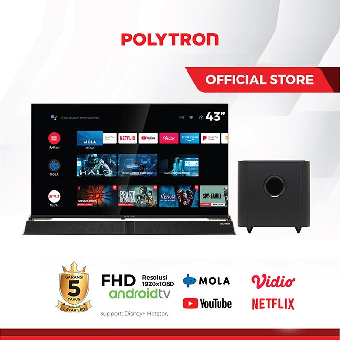 POLYTRON PLD 43BAG5959 / PLD43BAG5959 Smart Cinemax Soundbar TV 43 inch