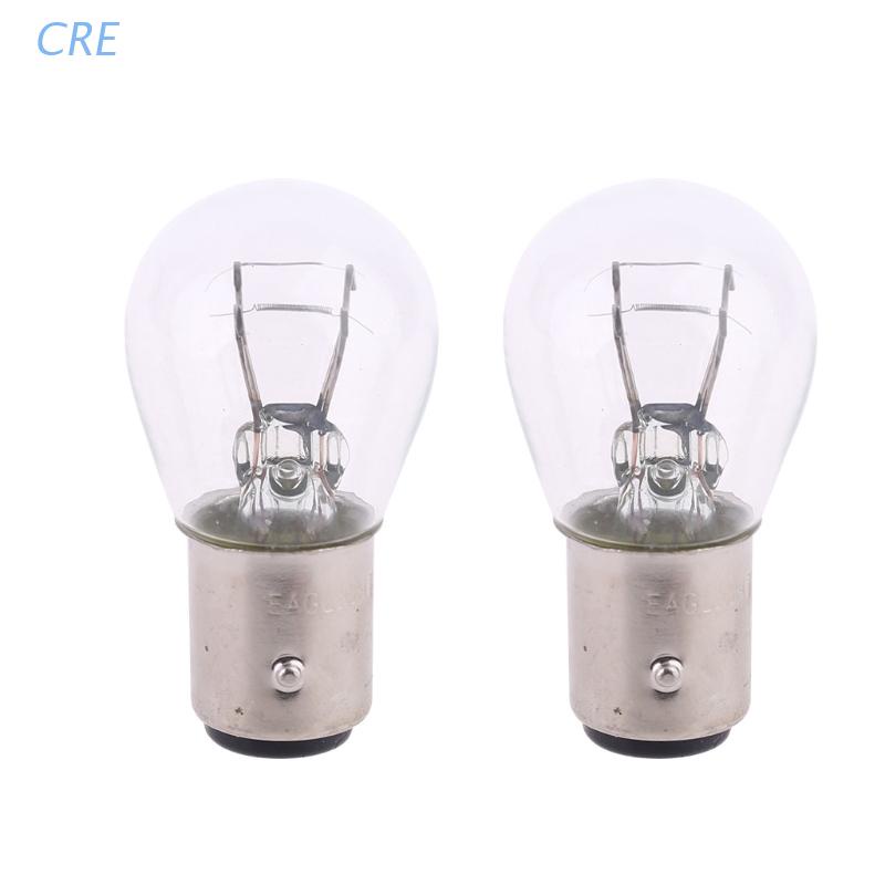 Cre 2pcs Bohlam Lampu Halogen P21 / 5W S25 12V21 / 5 BAY15D Untuk Indikator Rem Mobil