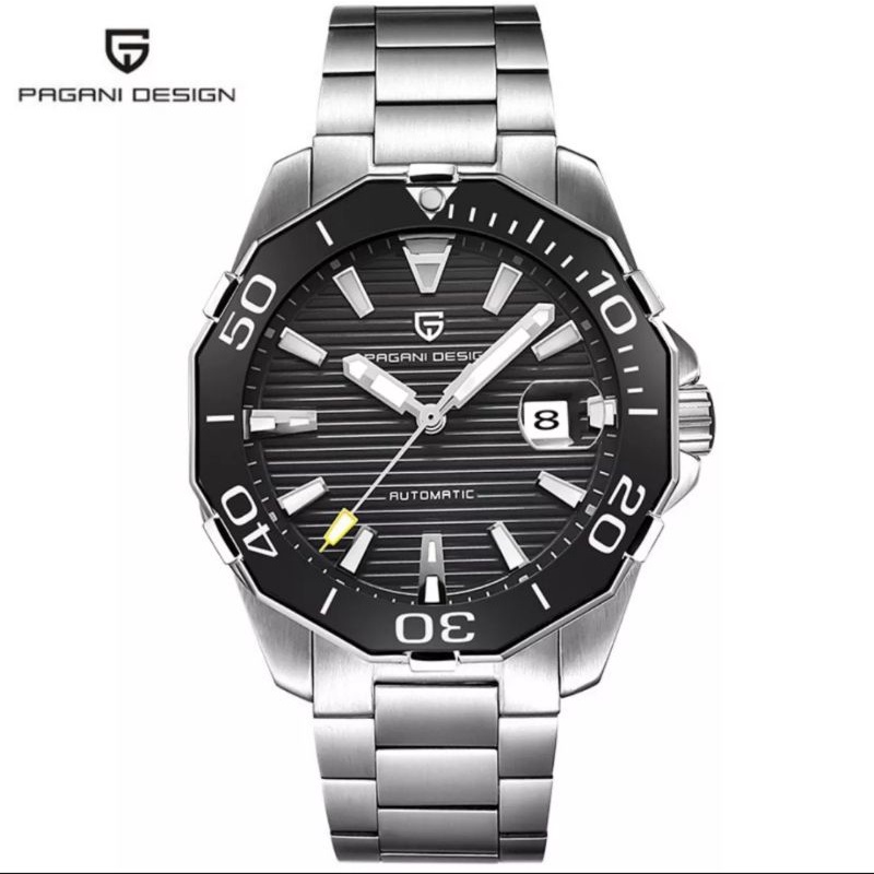 Jam Tangan Pria Original Automatic Pagani Design PD-1617 Silver Solid Stainless Steel