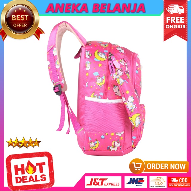 Tas Anak Sd Tas Ransel Perempuan Karakter Unicorn Strip Tas Pink Unicorn Anak Tas Sekolah