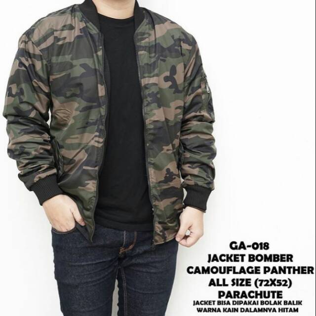 DETT STORE 〰 JACKET BOMBER PRIA MOTIF LORENG LORENG (BISA DIPAKAI BOLAK BALIK WARNA KAIN DALAM HITAM