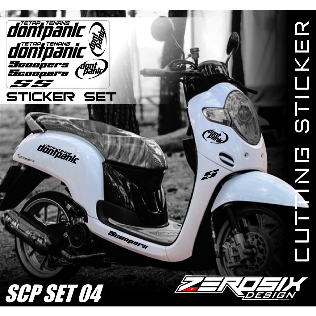 Jual Sticker Striping Cutting Scoopy DONT PANIC Isi 8 Pcs Aksesoris 