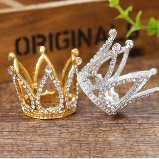 Mahkota Tiara Kristal Berlian Imitasi Mini DIY Dekorasi Kue Ulang Tahun / Pernikahan / Baby Shower