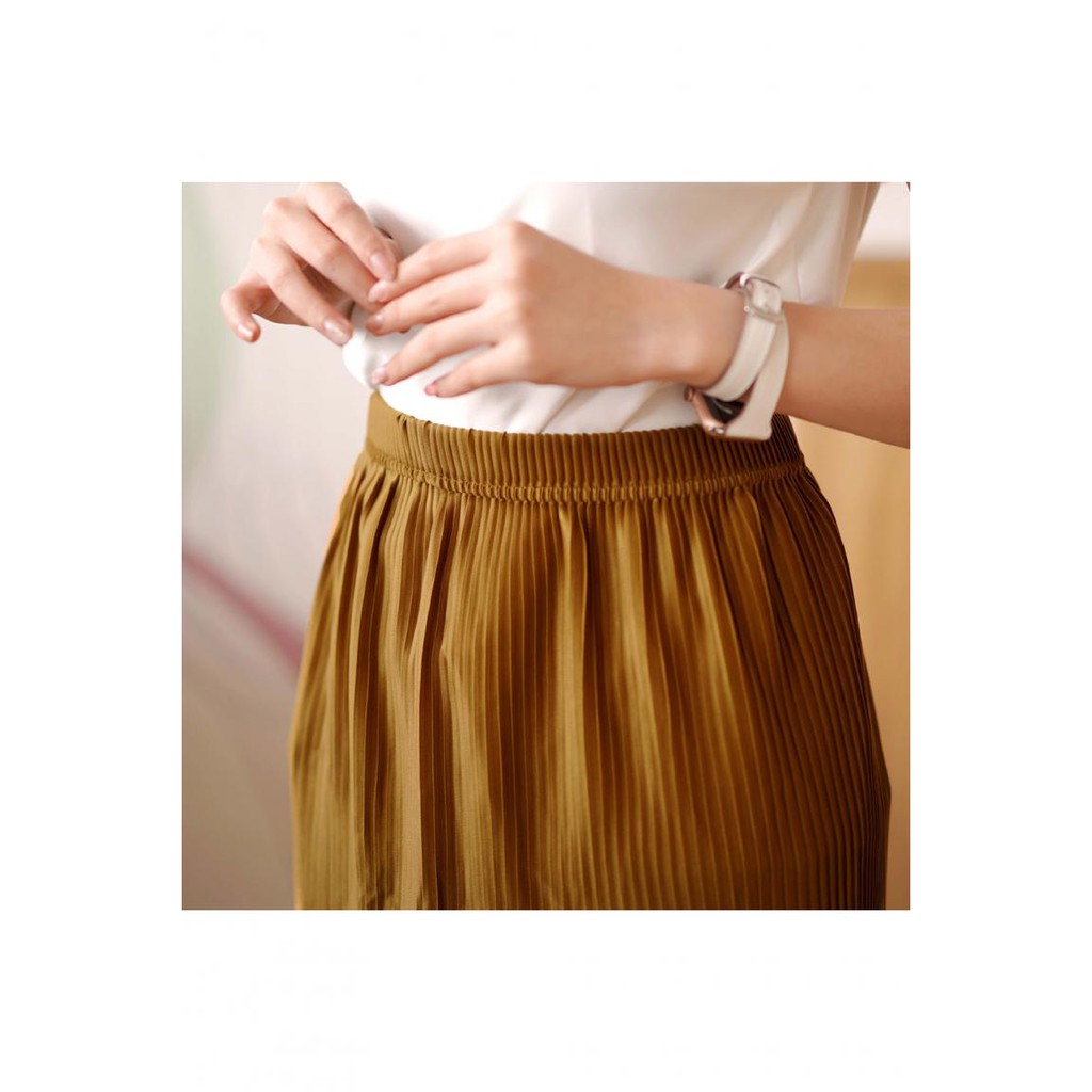 JANE COLLECTION || Rok Midi Plisket Veli Pleates Skirt