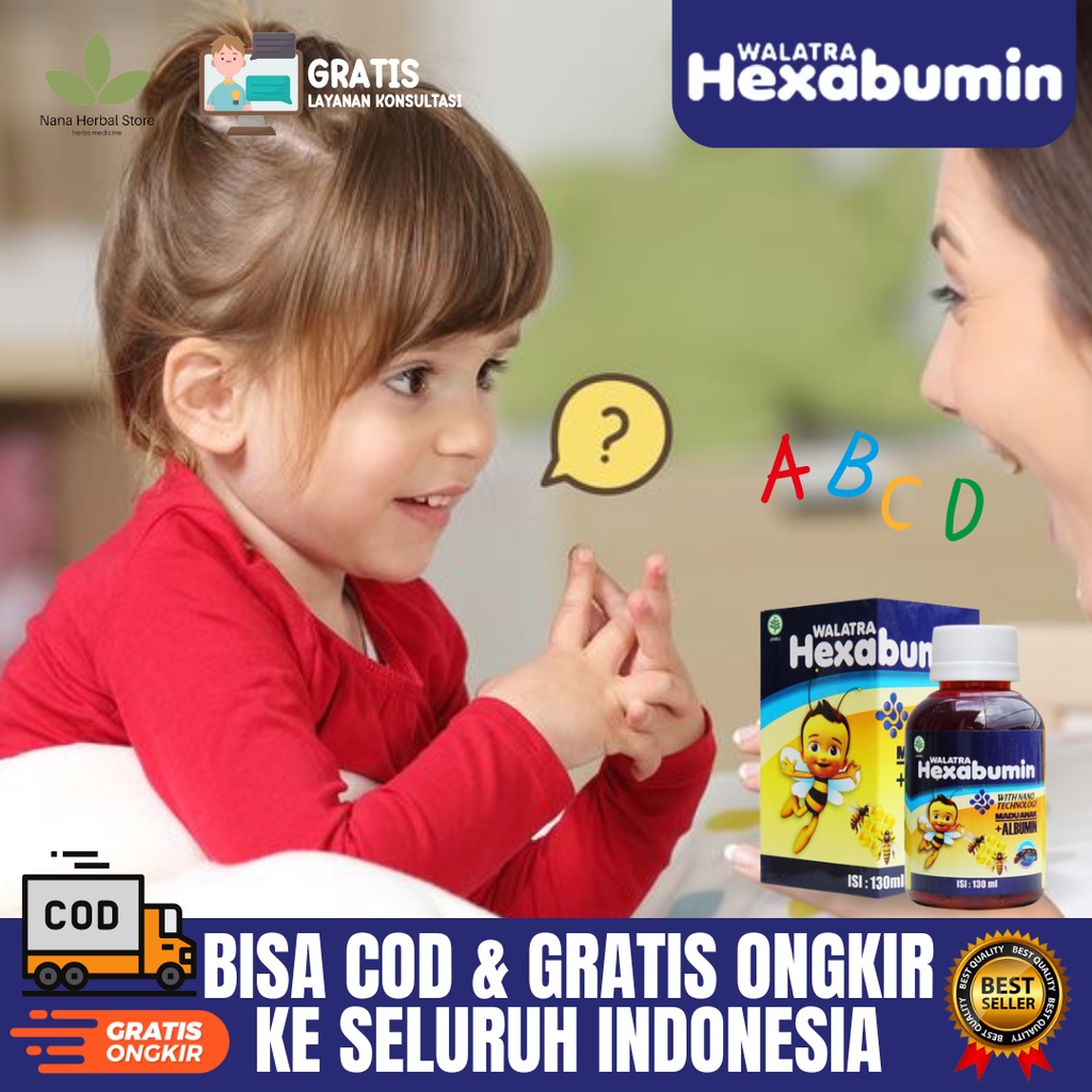 HEXABUMIN Vitamin Anak Obat Anak Terlambat Bicara, Obat Anak Cepat Bicara, Pelancar Bicara Anak, Oba