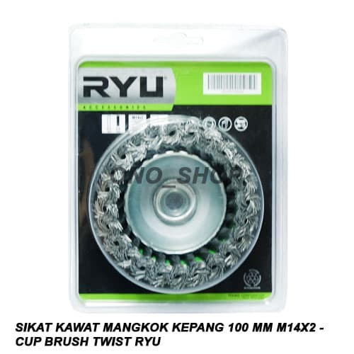 Cup Brush Twist RYU - Sikat Kawat Mangkok Kepang 100 mm M14x2