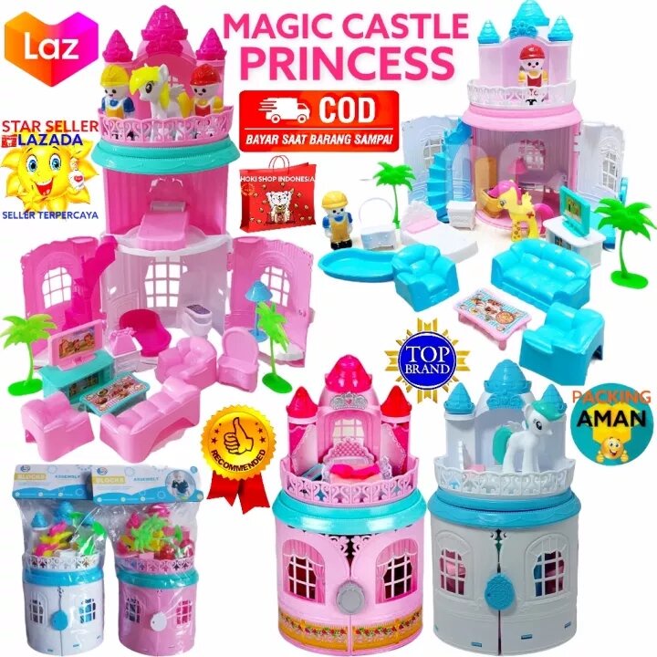 Mainan Istana Princess Kuda Poni Bertingkat / Mainan Rumah Rumahan Dream Castle / Mainan Anak Peremp